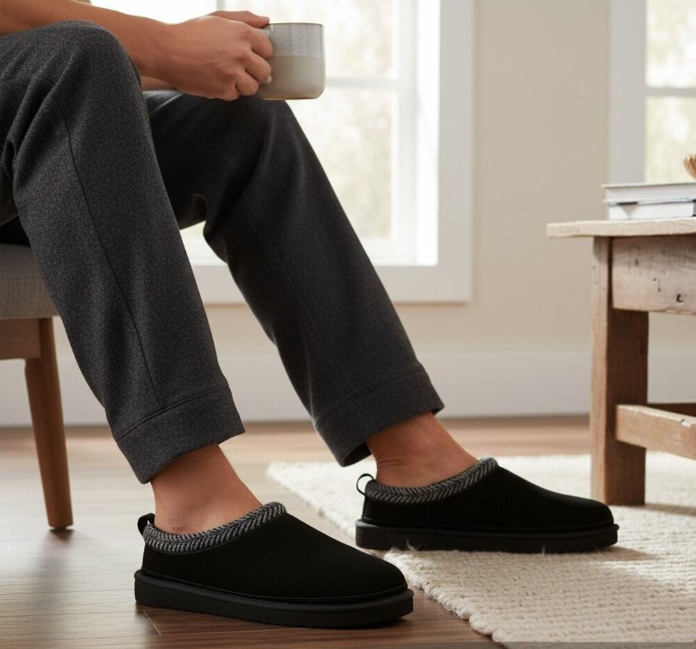 Koolaburra By UGG Men’s Burree Suede Slippers – Black – Size 12 NEW